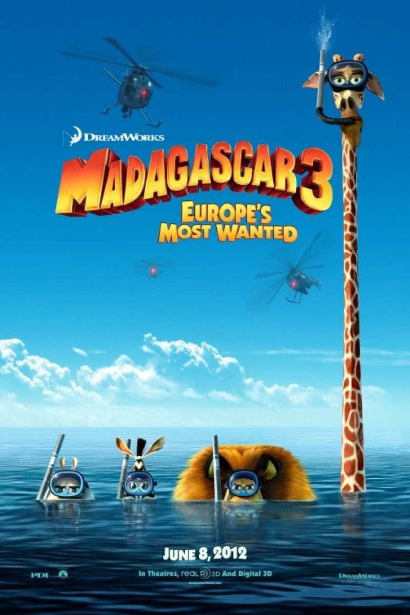 Madagaskar 3: Full rulle i Europa Plakat