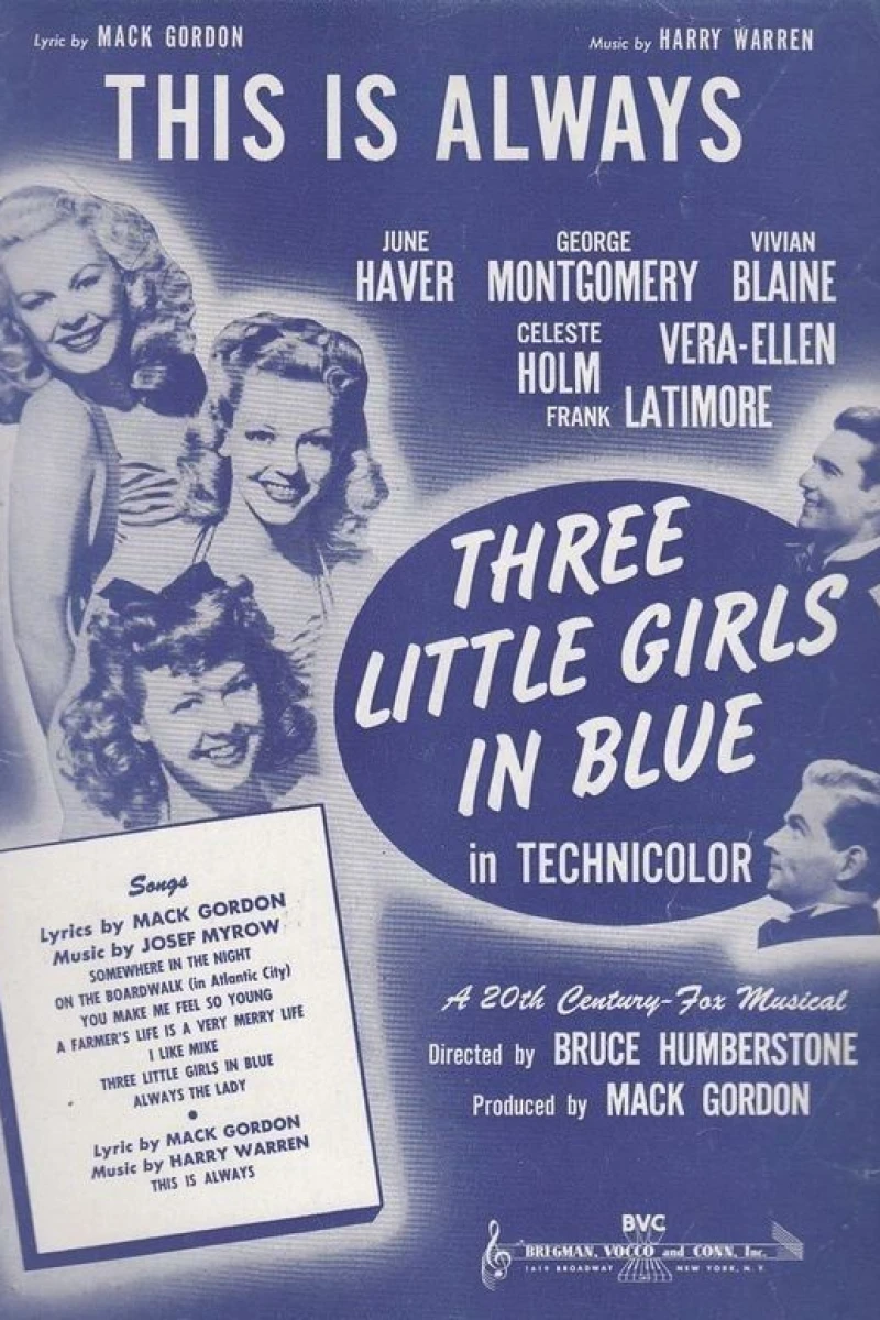 Three Little Girls in Blue Plakat