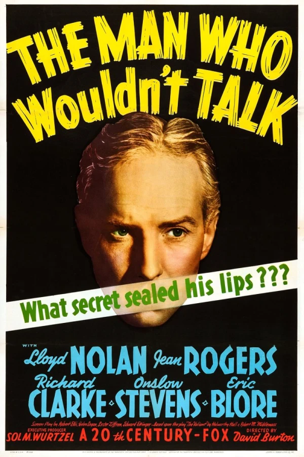 The Man Who Wouldn't Talk Plakat