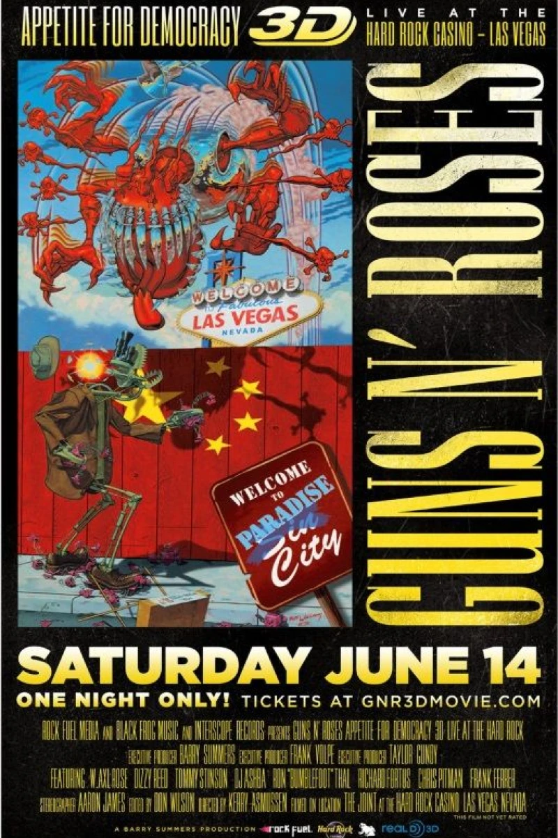 Guns N' Roses Appetite for Democracy 3D Live at Hard Rock Las Vegas Plakat