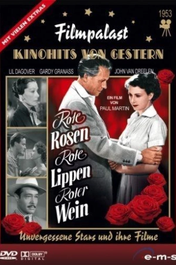 Rote Rosen, rote Lippen, roter Wein Plakat